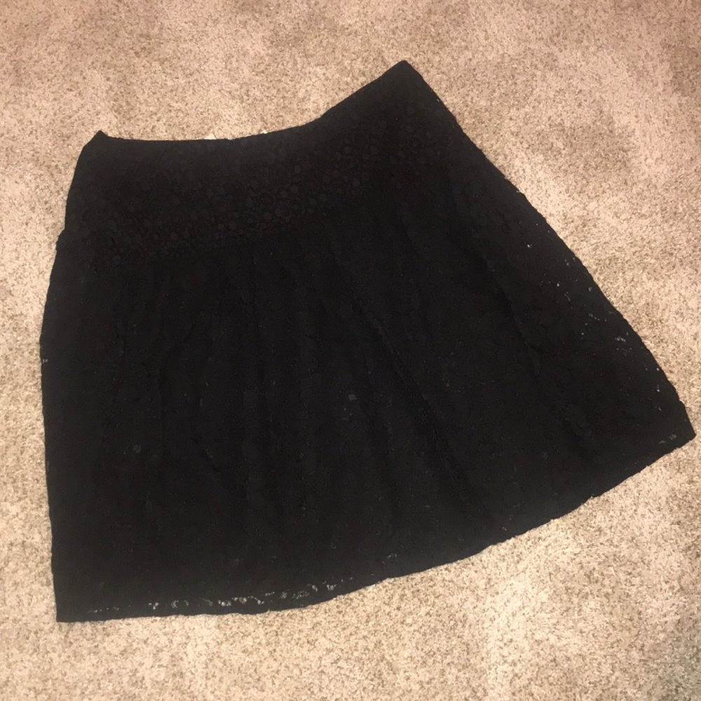 Loft Black lace high waisted skirt